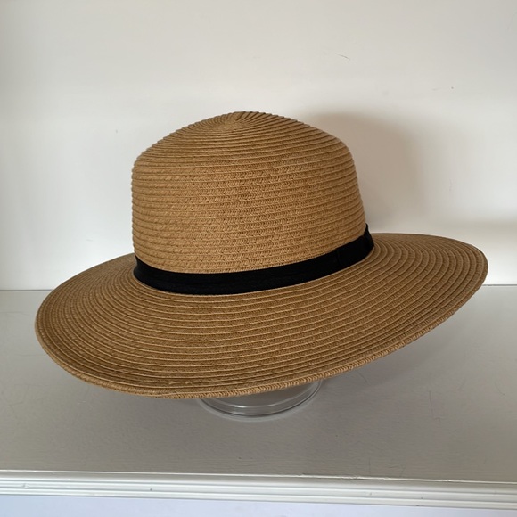 Woman’s Sun Beach Hat One Size 74% Paper Yarn  26% Polyester Natural Color - Picture 5 of 10